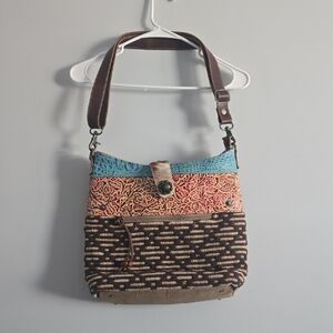 Myra Chrysalism Leather Shoulder Bag With Different Patterns